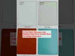 0.3 a 3 mm spessore colore lamiera in acciaio inossidabile libro campione per la decorazione di design