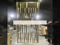 Colore Nero Bronzo Antico Rosa Oro Linea di capelli spazzolato In acciaio inossidabile classico schermo divisorio divisori di stanza