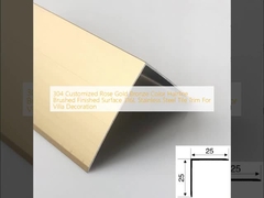 304 Customized Rose Gold Bronze Color Hairline Finished Surface Brushed 316L Stainless Steel Tile Trim Per Decorazione Villa
