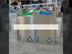 Bidone della spazzatura in acciaio inossidabile Prodotti in metallo in acciaio inossidabile personalizzati per esterni