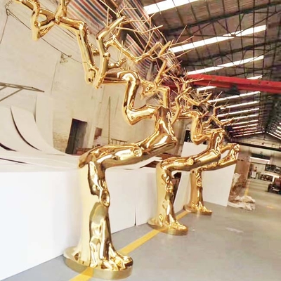 Lo specchio a forma di del tronco ha lucidato il ODM di titanio dell'oro PVD della scultura di acciaio inossidabile