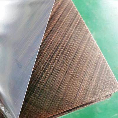 Prezzo buono 304 Rosa Oro colore croce 45 gradi spazzolato finitura lamiera in acciaio inossidabile con stampa anti-dito in linea