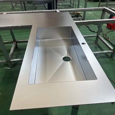 Buon prezzo Fabbrica 304 Linea di capelli spazzolato in rilievo per laminazione in acciaio inossidabile per scrivania di cucina in linea