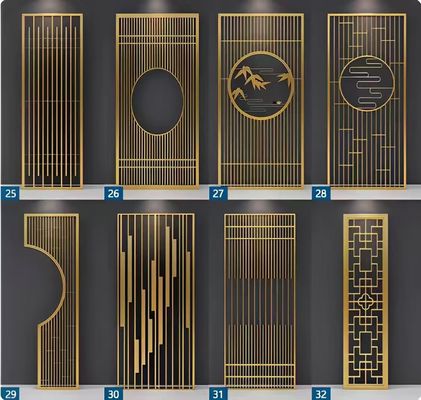 Prezzo buono Disegno personalizzato 304 Metallo in acciaio inossidabile Sala da soggiorno Entrata Foyer Screen Partition Per la decorazione in linea