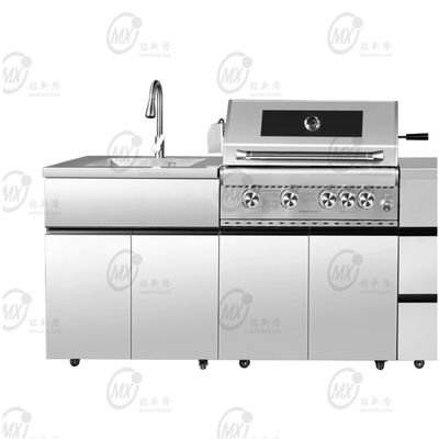 Prezzo buono Forno da barbecue in acciaio inossidabile a doppio scopo Villa cortile esterno cucina armadietti per schermi in metallo in linea