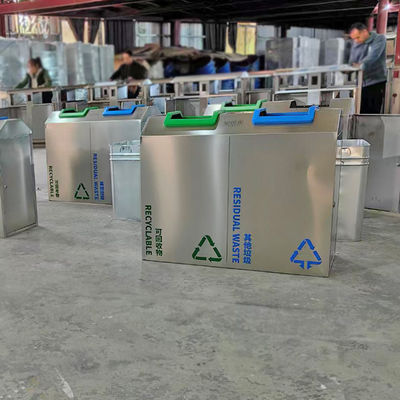 Prezzo buono Prodotti personalizzati per bidoni della spazzatura in metallo di acciaio inossidabile 316L rivestito in colore argento in linea