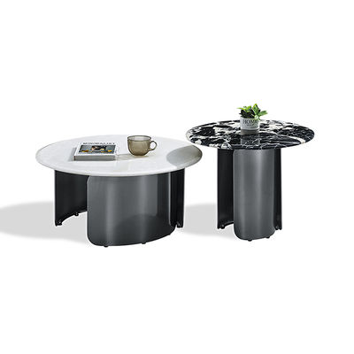 Prezzo buono Tavolino da caffè in acciaio inossidabile con piano in lastra di pietra artificiale color oro champagne in linea