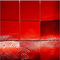 Mattonelle a spirale rosse cinesi della parete del mosaico dello specchio del metallo forma del quadrato di 98MM * di 98