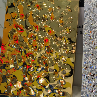 Oro Argento Blu Colore 316L 20MM Spessore Specchio Stampaggio Acqua Ripple In acciaio inossidabile Fogli con favo di miele
