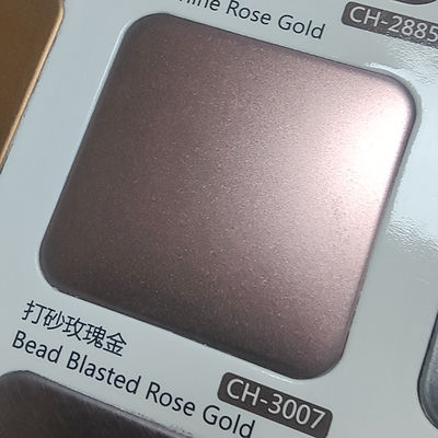 Prezzo buono Rose Gold Beadblasting Brushed Finish 304 Colore lamiera in acciaio inossidabile con stampa anti-dito in linea