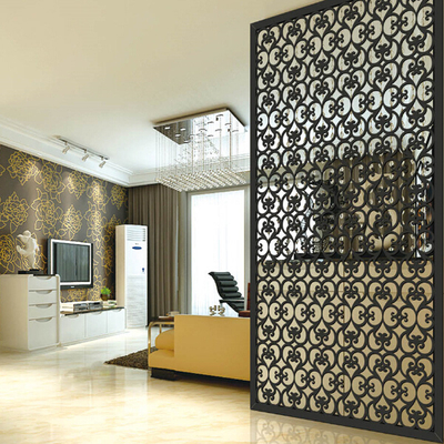 Fabrica colore personalizzato nero oro specchio spazzolato moderno 316L divisori di stanza in acciaio inossidabile per resort