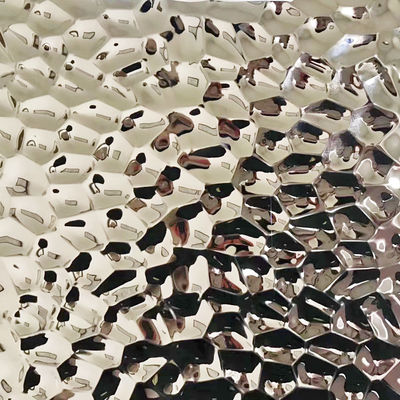 Prezzo buono Pietra preziosa d'argento Acqua blu ondulata Piastra in rilievo lamiera in acciaio inossidabile per decorazioni murali in linea