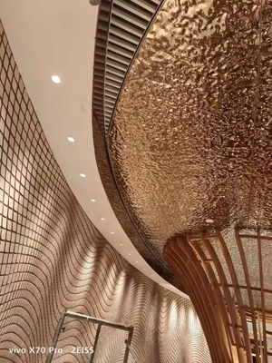 304 oro lucente specchio d'acqua ondulazione metallo pannello nido di miele colore lamiere in acciaio inossidabile soffitto