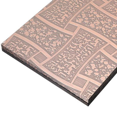 Produttore di pannelli in lamiera incisa in acciaio inossidabile sabbiato color oro rosa