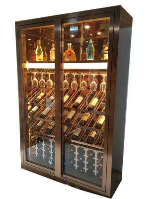 Prezzo buono Moda Privata Customized 304 Acciaio Inossidabile Wine Cabinets per Villa Clubhouse in linea