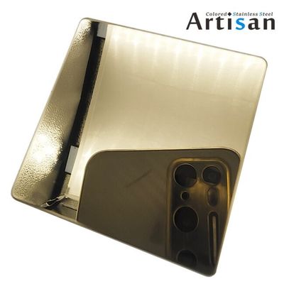 Prezzo buono Champaign Gold 201j1j2 Lastre in acciaio inossidabile a colori Specchio Finito Lastre inossidabili PVD rivestite per ascensore in linea