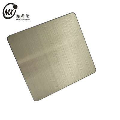 304 Champagne Oro lamiere di acciaio inossidabile spazzolato linee di capelli Finito Colore lamiere inossidabili PVD Rivestimento per armadio