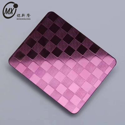 Prezzo buono 304 Color Violett Purple Embossed Stainless Steel Sheet Panel per la progettazione degli interni delle pareti in linea