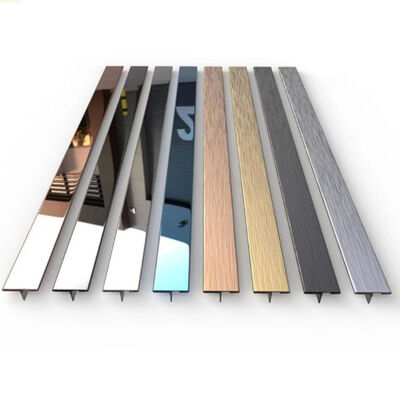 Prezzo buono Colore personalizzato Specchio spazzolato Piastrelle in acciaio inossidabile Trim Metal 15mm 2000mm 3050mm in linea
