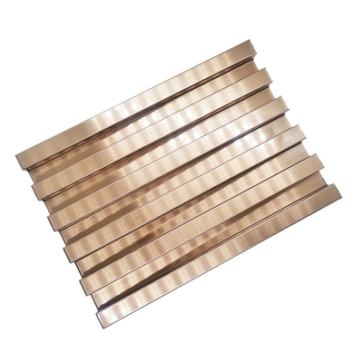 304 Custom Rose Gold Bronze Colore Vibrazione Finitura spazzolata Superficie 316L In acciaio inossidabile Piastrelle per rivestimenti murali Decorazione interna