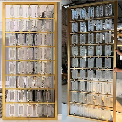 Prezzo buono Colorato oro linea di taglio spazzolato specchio vetro inserito miscela 304 in acciaio inossidabile divisori di stanza schermo divisorio in linea