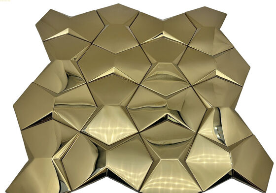 Prezzo buono Piastrelle in metallo in acciaio inossidabile in mosaico 3D KTV Club Bar Ingresso TV Sfondo Parete convesso in linea