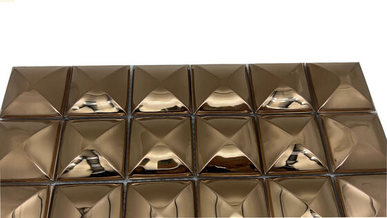 Prezzo buono 300*300 di alta qualità Pane 3D Specchio in titanio 304 in acciaio inossidabile mosaico decorativo in linea