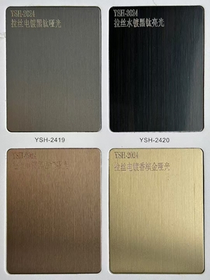 0.3 a 3 mm spessore foglio in acciaio inossidabile colore libro campione in champagne oro