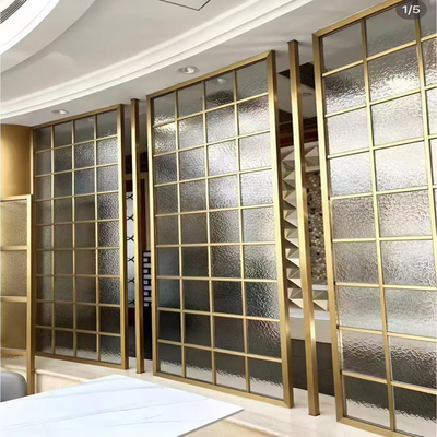 304 Oro Rosa Color Mirror lucido Satin Hairline Inossidabile lamiera di acciaio metallo Divider camera con vetro