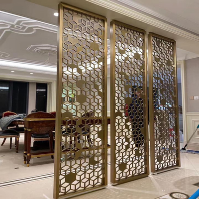 Rivestimento in bronzo Pvd Metallo cavo Pareti di schermo in acciaio inossidabile e divisore di stanza