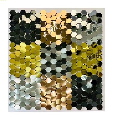 Prezzo buono Piastrelle di mosaico in acciaio inossidabile in oro champagne per uno stile senza tempo e classico in linea