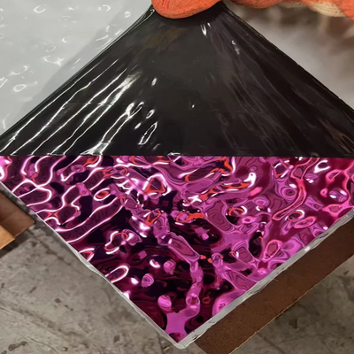 Moderno stile Ripple di acqua Specchio in rilievo 8k Progetto Decorazione del soffitto lamiera in acciaio inossidabile