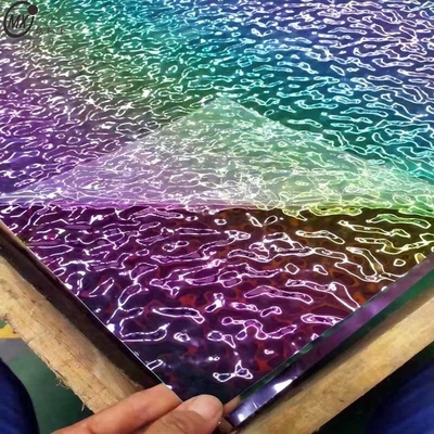 Lamiera in acciaio inox decorativa 8k con effetto increspature d'acqua a colori diversi