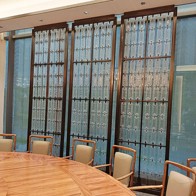 Prezzo buono Divisorio per ambienti in acciaio inossidabile color bronzo con design personalizzato in vetro in linea