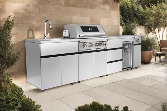 Prezzo buono Tavolo da cucina in acciaio inossidabile a prova di graffi 316L per esterni in linea