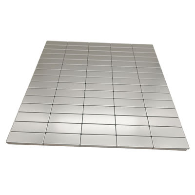 European And American Style  Sliver Hairline Rectangular Stainless Steel Metal Mosaic