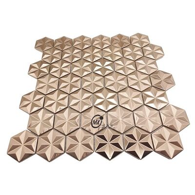 Medio Oriente Superficie spazzolata blu Decorazione popolare Rosa Oro E Argento Colore Alluminio Metallo Mosaico Piastrella