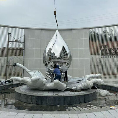 Art 3D Design 316L Cina Islamic Stainless Steel Luna Scultura Fabbrica Per Outdoor