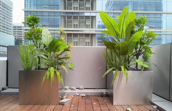 Prezzo buono Fioriera personalizzata in acciaio inossidabile incisa con testo/motivo personalizzato in linea