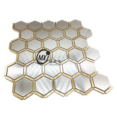 Strisce a mosaico in acciaio inossidabile con motivo a mattoni per decorazioni in stile industriale