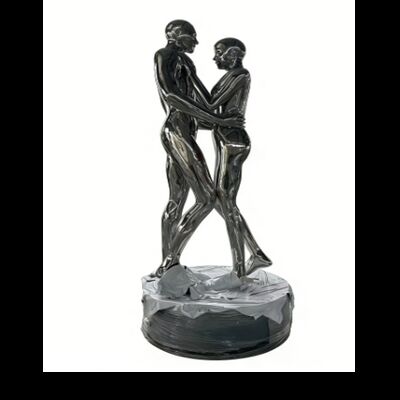 Prezzo buono Arte moderna Scultura di personaggi in fibra di vetro/acciaio inossidabile Specchio di specchio Slice Statue umane per parco Scenic Spot Outdoor in linea