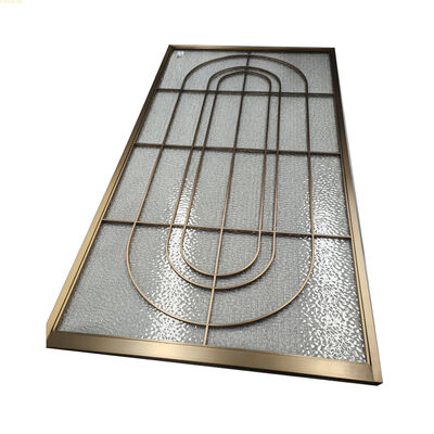 Prezzo buono Divisorio decorativo in acciaio inossidabile con finitura satinata e vetro di design moderno 201 304 in linea