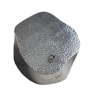 Prezzo buono Set di tavolini da caffè a nido d'uccello in acciaio inossidabile martellato/in rilievo color argento, mobili moderni di lusso per soggiorno in linea