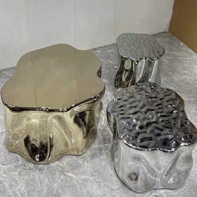 Prezzo buono Tavolino da caffè a specchio/acciaio inossidabile lucido di lusso leggero Hollow Cloud 201 304 elettrolitico in linea